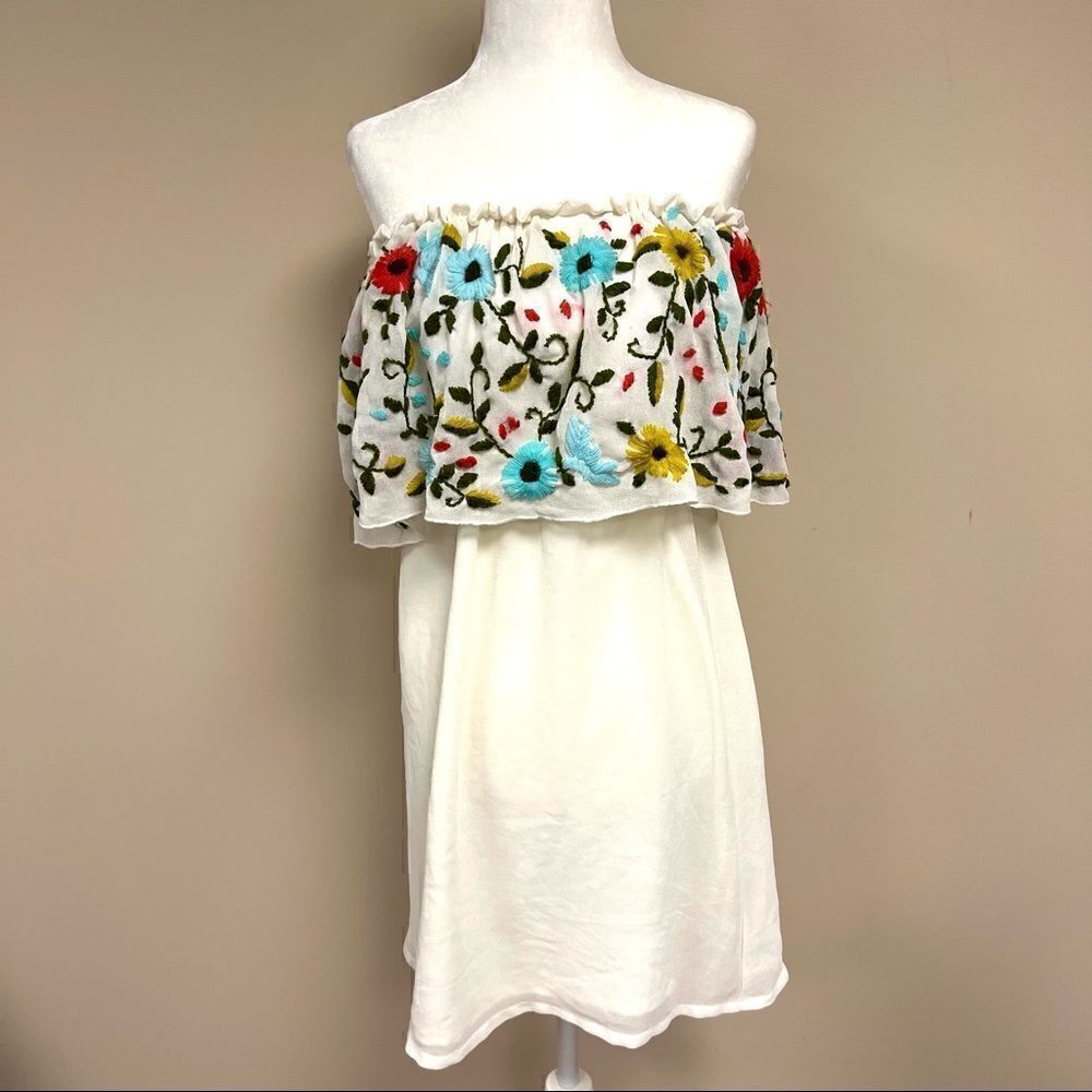 Judith March embroidered dress sleeveless dress Size Sm